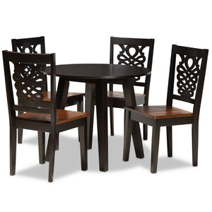 Mina Modern and Contemporary Transitional Finished Wood 5-Piece Dining Set
