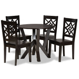 Kaila Modern and Contemporary Brown Finished Wood 5-Piece Dining Set