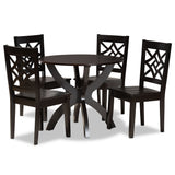 Anila Modern and Contemporary Brown Finished Wood 5-Piece Dining Set