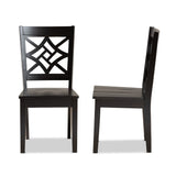 Nicolette Modern and Contemporary Dark Brown Finished Wood 2-Piece Dining Chair Set