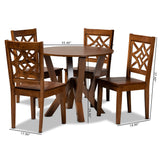 Kaila Modern and Contemporary Walnut Brown Finished Wood 5-Piece Dining Set