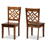 Nicolette Modern and Contemporary Brown Finished Wood 2-Piece Dining Chair Set