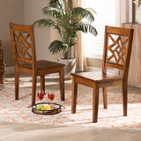 Nicolette Modern and Contemporary Walnut Brown Finished Wood 2-Piece Dining Chair Set