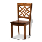 Nicolette Modern and Contemporary Walnut Brown Finished Wood 2-Piece Dining Chair Set