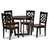 Brava Modern and Contemporary Brown Finished Wood 5-Piece Dining Set