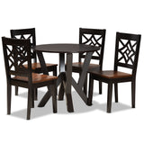 Kaila Modern and Contemporary Brown Finished Wood 5-Piece Dining Set
