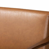 Baxton Studio Bianca Mid-Century Modern Walnut Brown Finished Wood and Tan Faux Leather Effect Sofa