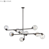 Communique 64'' Wide 9-Light Linear Chandelier - Oiled Bronze