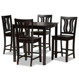 Fenton Modern and Contemporary Transitional Dark Brown Finished Wood 5-Piece Pub Set