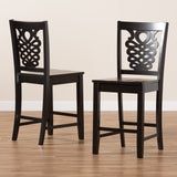 Baxton Studio Gervais Modern and Contemporary Transitional Dark Brown Finished Wood 2-Piece Counter Stool Set