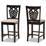 Gervais Modern and Contemporary Transitional Finished Wood 2-Piece Counter Stool Set