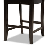 Gervais Modern and Contemporary Transitional Sand Fabric Upholstered and Dark Brown Finished Wood 2-Piece Counter Stool Set