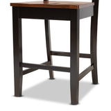 Baxton Studio Gervais Modern and Contemporary Transitional Two-Tone Dark Brown and Walnut Brown Finished Wood 2-Piece Counter Stool Set