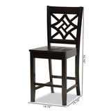 Baxton Studio Nicolette Modern and Contemporary Transitional Dark Brown Finished Wood 2-Piece Counter Stool Set