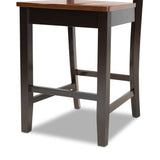 Baxton Studio Nicolette Modern and Contemporary Two-Tone Dark Brown and Walnut Brown Finished Wood 2-Piece Counter Stool Set