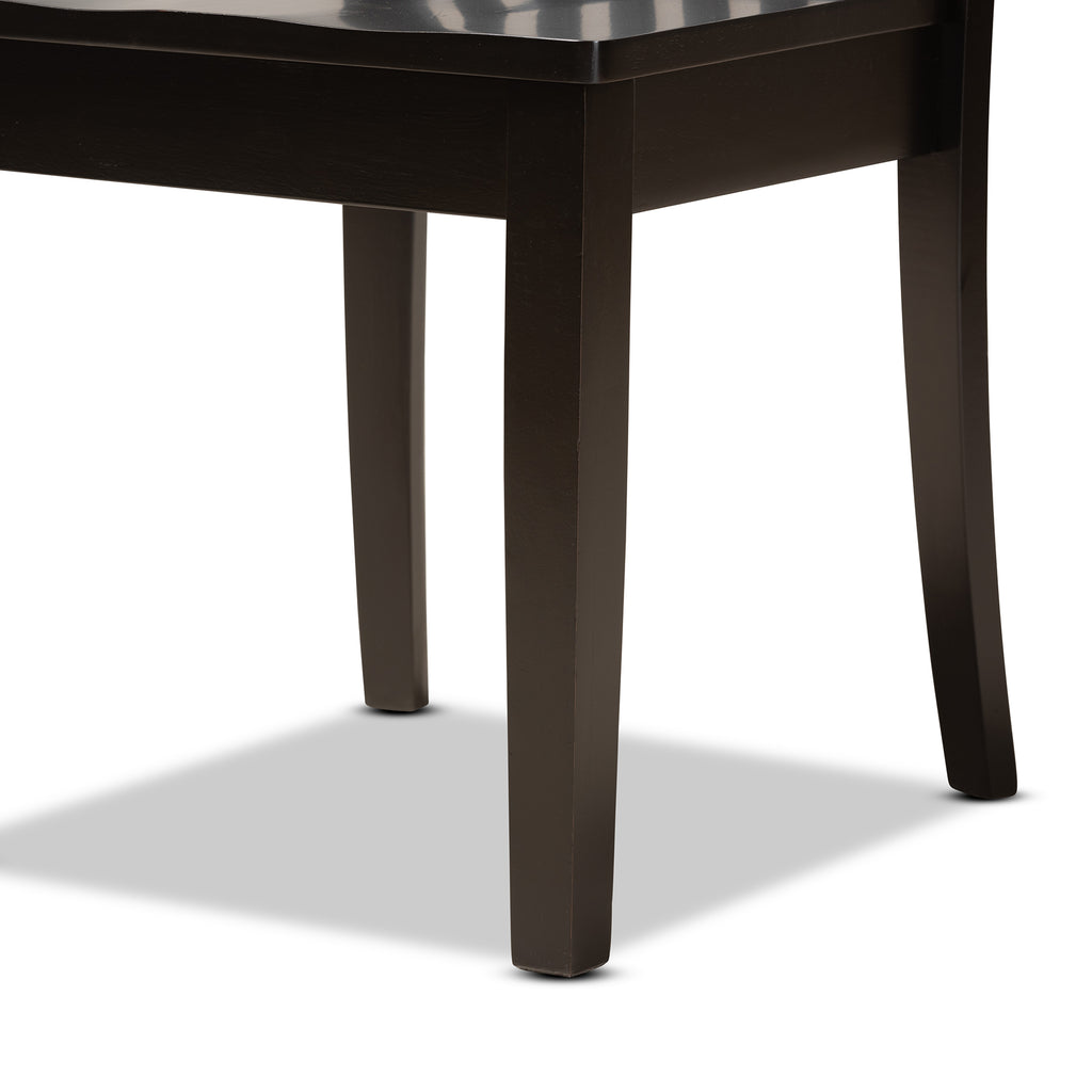 Zora Modern and Contemporary Dark Brown Finished Wood 5-Piece Dining Set