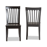 Minette Modern and Contemporary Transitional Dark Brown Finished Wood 2-Piece Dining Chair Set