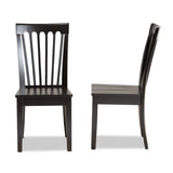 Minette Modern and Contemporary Transitional Dark Brown Finished Wood 2-Piece Dining Chair Set