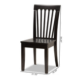 Minette Modern and Contemporary Transitional Dark Brown Finished Wood 2-Piece Dining Chair Set