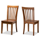 Minette Modern and Contemporary Transitional Walnut Brown Finished Wood 2-Piece Dining Chair Set