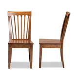 Minette Modern and Contemporary Transitional Walnut Brown Finished Wood 2-Piece Dining Chair Set