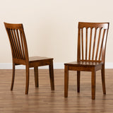 Minette Modern and Contemporary Transitional Walnut Brown Finished Wood 2-Piece Dining Chair Set