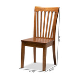 Minette Modern and Contemporary Transitional Walnut Brown Finished Wood 2-Piece Dining Chair Set