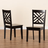 Caron Modern and Contemporary Transitional Dark Brown Finished Wood 2-Piece Dining Chair Set