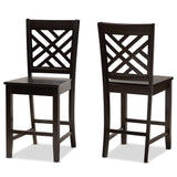 Caron Modern and Contemporary Transitional Wood 2-Piece Counter Stool Set