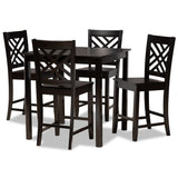 Caron Modern and Contemporary Dark Brown Finished Wood 5-Piece Pub Set