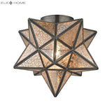 Moravian Star 11'' Wide 1-Light Flush Mount - Oil Rubbed Bronze