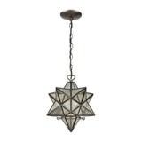 Moravian Star 9'' Wide 1-Light Mini Pendant - Oil Rubbed Bronze