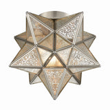 Moravian Star 10'' Wide 1-Light Flush Mount - Antique Nickel