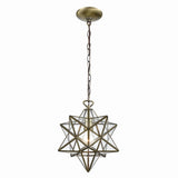 Moravian Star 12'' Wide 1-Light Mini Pendant - Antique Brass