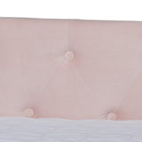Larkin Modern and Contemporary Pink Velvet Fabric Upholstered Queen Size Daybed with Trundle
