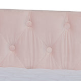 Raphael Modern and Contemporary Pink Velvet Fabric Upholstered Queen Size Daybed with Trundle