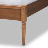 Diantha Classic and Traditional Dark Grey Fabric Upholstered and Walnut Brown Finished Wood King Size Platform Bed