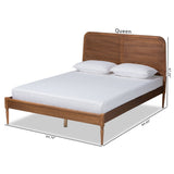 Kassidy Classic and Traditional Walnut Brown Finished Wood Queen Size Platform Bed