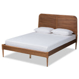 Kassidy Classic and Traditional Walnut Brown Finished Wood Queen Size Platform Bed