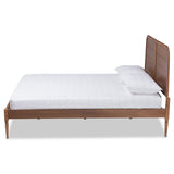 Kassidy Classic and Traditional Walnut Brown Finished Wood Queen Size Platform Bed