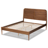 Kassidy Classic and Traditional Walnut Brown Finished Wood Queen Size Platform Bed