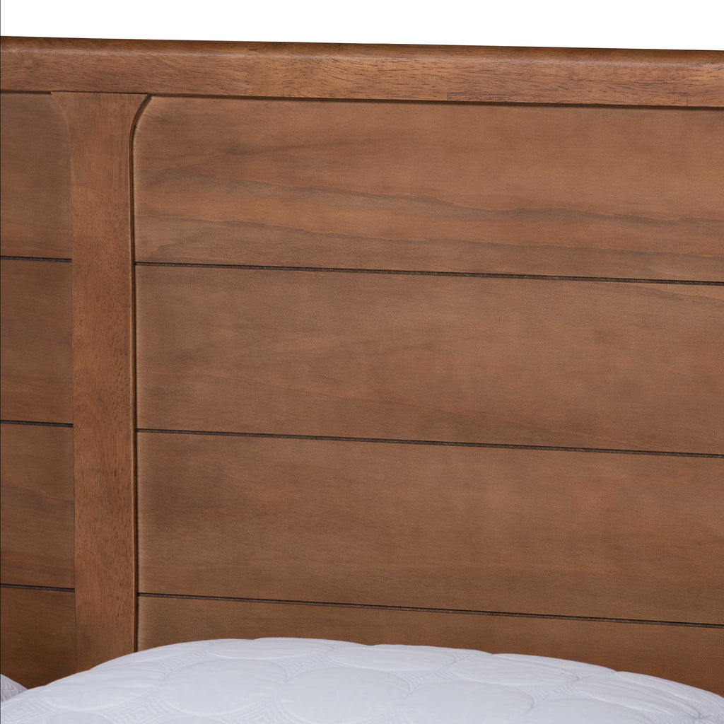 Kassidy Classic and Traditional Walnut Brown Finished Wood King Size Platform Bed