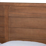 Kassidy Classic and Traditional Walnut Brown Finished Wood Queen Size Platform Bed