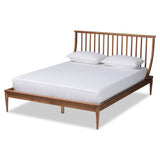Abel Classic and Traditional Transitional Walnut Brown Finished Wood Full Size Platform Bed
