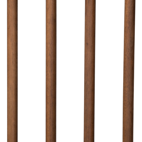 Abel Walnut Brown Finished Full Size Platform Bed with Spindle Headboard & Elegant Turned Legs