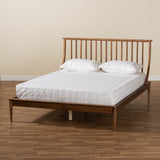 Abel Classic and Traditional Transitional Walnut Brown Finished Wood Full Size Platform Bed