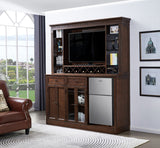 ECI Furniture Manchester Back Bar & Hutch Complete, Distressed Walnut  