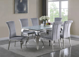 Carone Contemporary Glass Top Dining Table White and Chrome