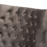 Baxton Studio Nelson Modern Luxe and Glam Grey Velvet Fabric Upholstered and Gold Finished Metal Armchair 