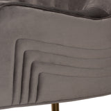 Baxton Studio Nelson Modern Luxe and Glam Grey Velvet Fabric Upholstered and Gold Finished Metal Armchair 